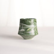 Cup 001S Green stripe Glossy glaze
