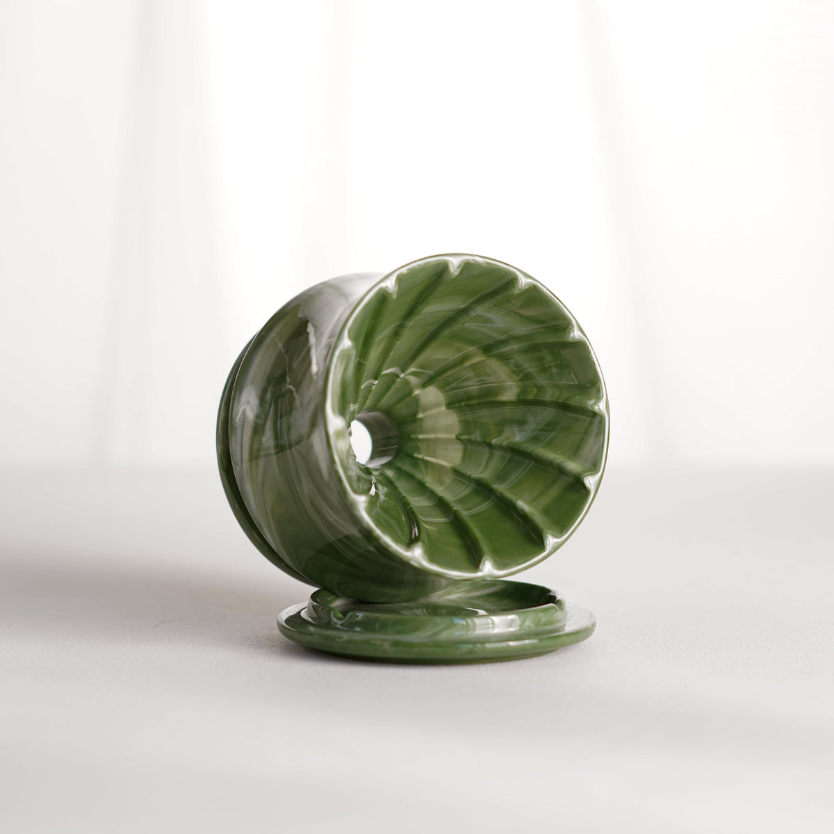 Dripper 001S Green stripe Glossy glaze
