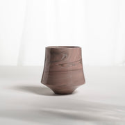 Cup 001M Beige stripes Glossy glaze