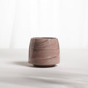 Cup 002M Beige stripes Glossy glaze