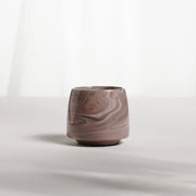 Cup 002XS Beige stripes Glossy glaze