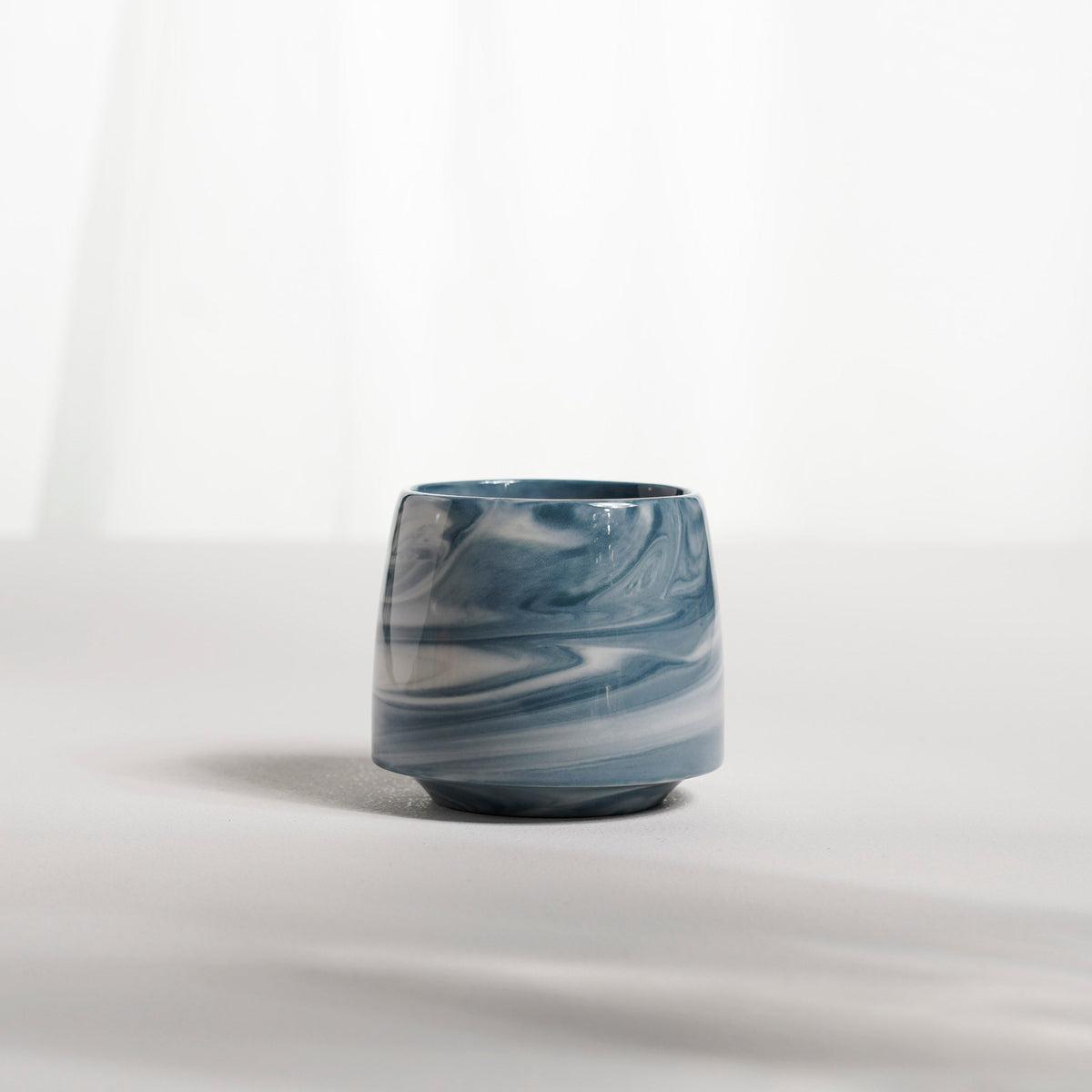 Cup 002XS Blue stripes Glossy glaze