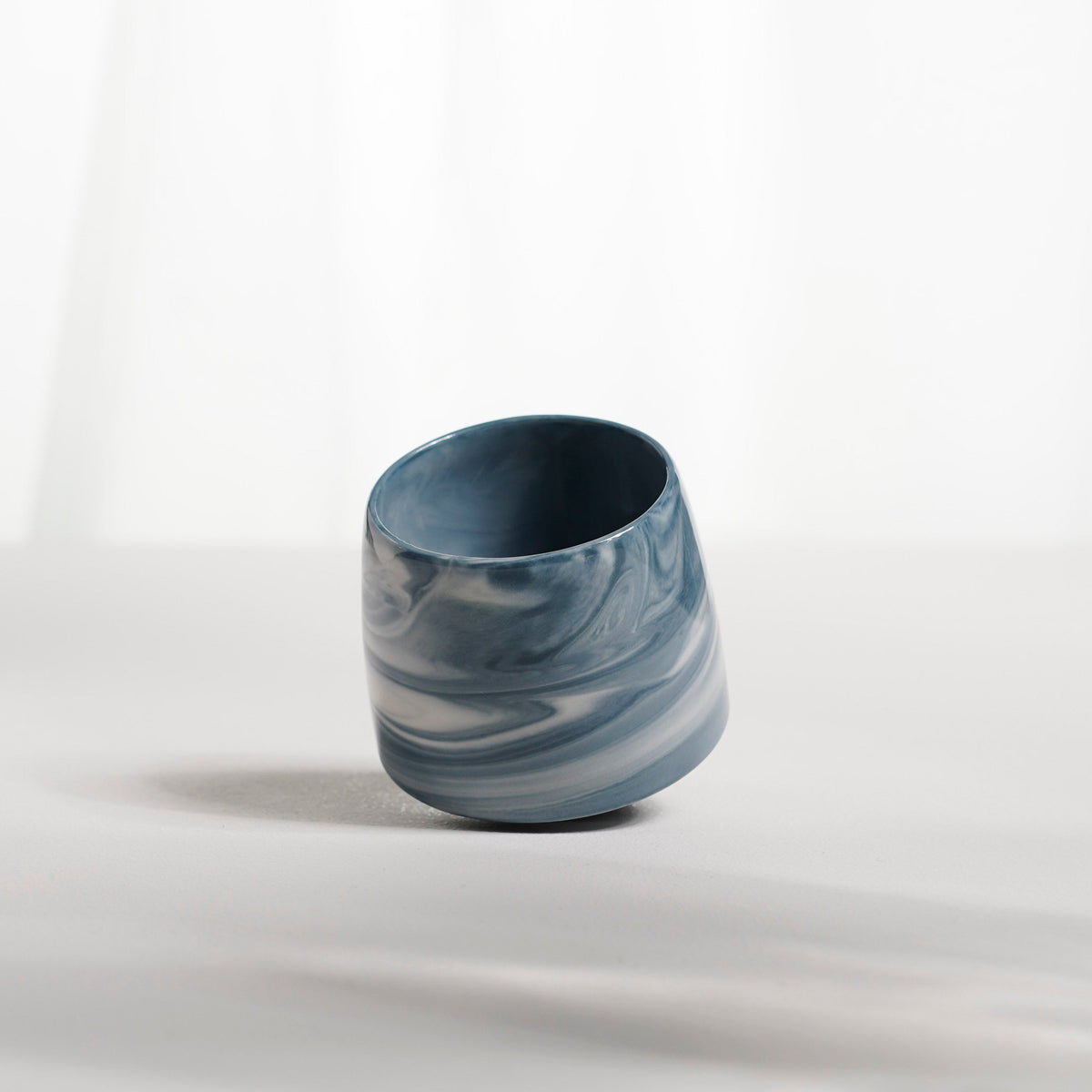 Cup 002XS Blue stripes Glossy glaze